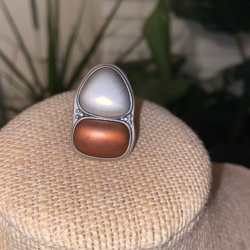Silpada Modern History .925 Sterling Silver & Copper Statement Ring R2756